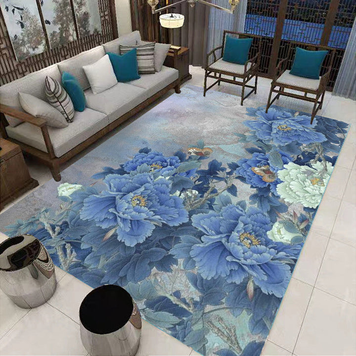 BowLift | Multi-Colored Oriental Carpet Cotton Blend Patterned Area Rug Non-Slip Back Pet-Friendly Indoor Diamond Carpet for the Living Room