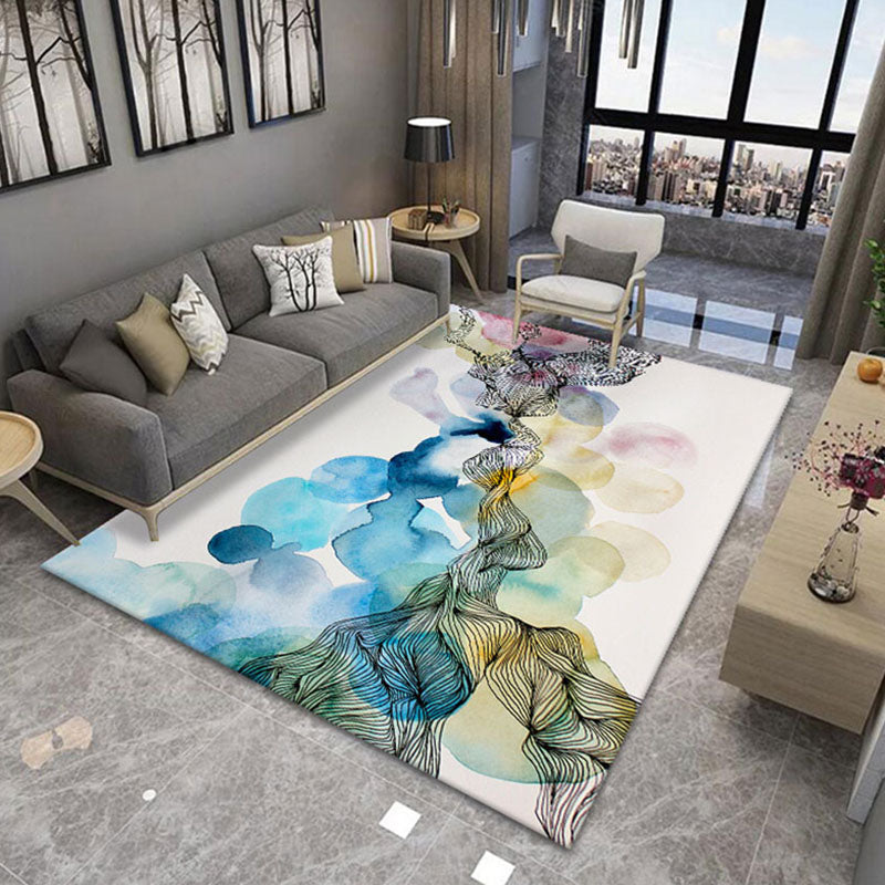 BowLift | Novelty Living Room Rug Multicolored Patterned Area Rug Non-Slip Backing Pet-Friendly Washable Indoor Rug