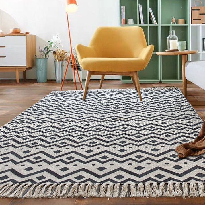 BowLift | Multicolored Bedroom Rug Western Geometric Printed Area Rug Cotton Easy Care Pet Friendly Indoor Rug