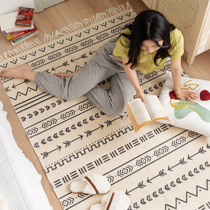 BowLift | Multicolored Bedroom Rug Western Geometric Printed Area Rug Cotton Easy Care Pet Friendly Indoor Rug