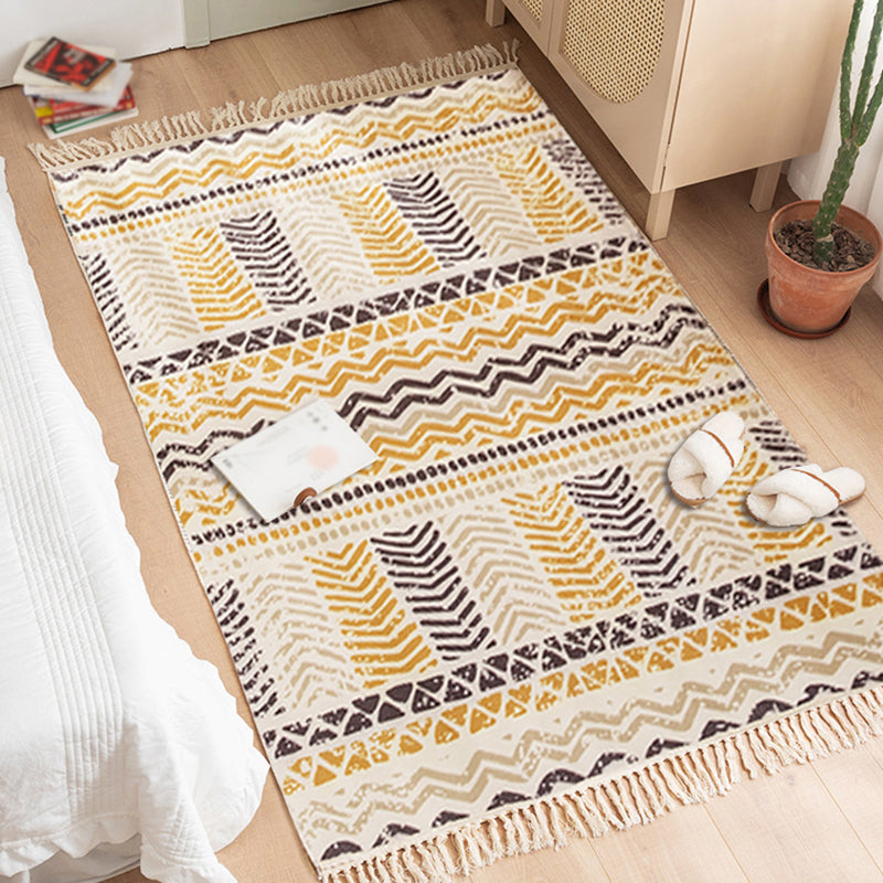 BowLift | Multicolored Bedroom Rug Western Geometric Printed Area Rug Cotton Easy Care Pet Friendly Indoor Rug