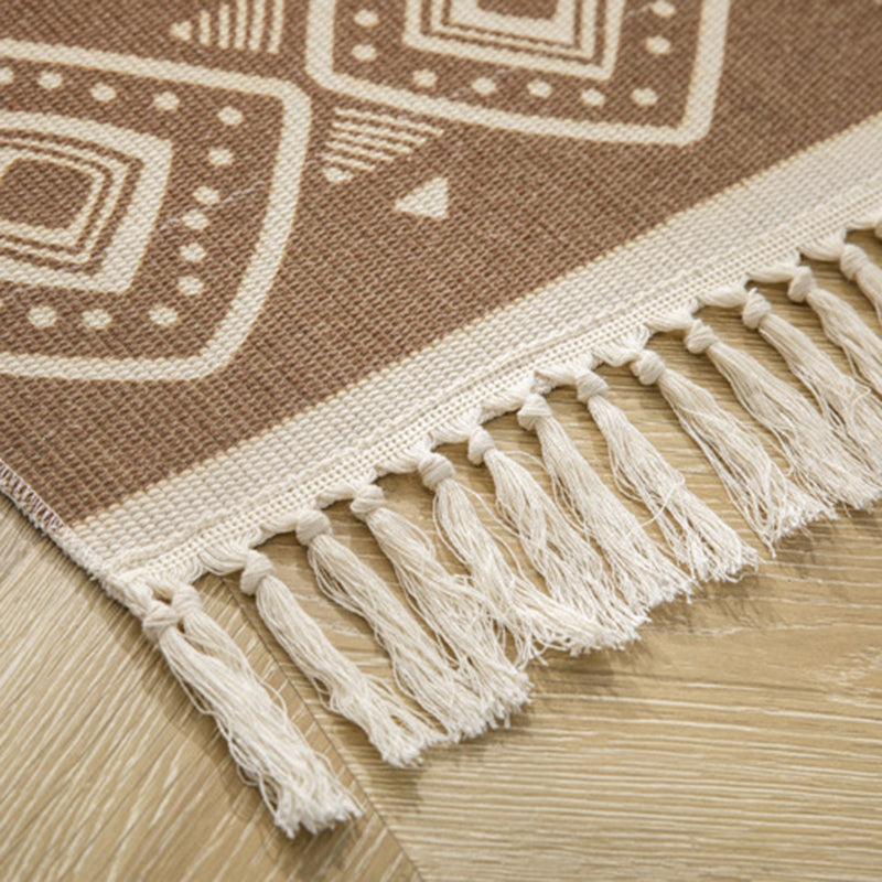 BowLift | Multicolored Bedroom Rug Western Geometric Printed Area Rug Cotton Easy Care Pet Friendly Indoor Rug