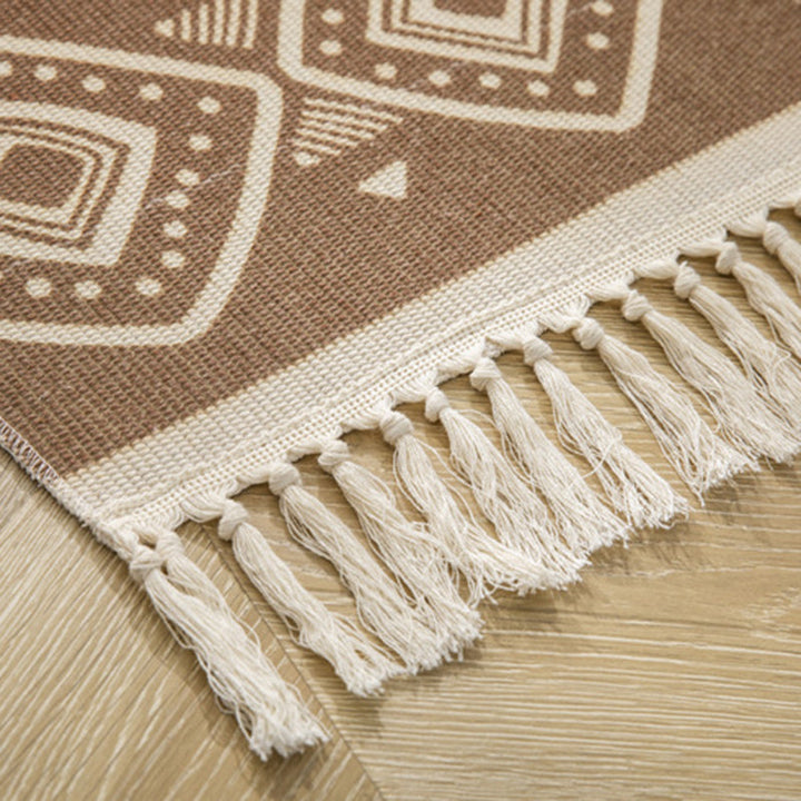 BowLift | Multicolored Bedroom Rug Western Geometric Printed Area Rug Cotton Easy Care Pet Friendly Indoor Rug
