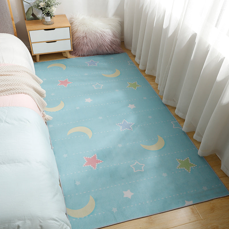 BowLift | Casual Kids Room Rug Multicolor Cartoon Pattern Indoor Rug Cotton Blend Non-Slip Pet Friendly Area Rug