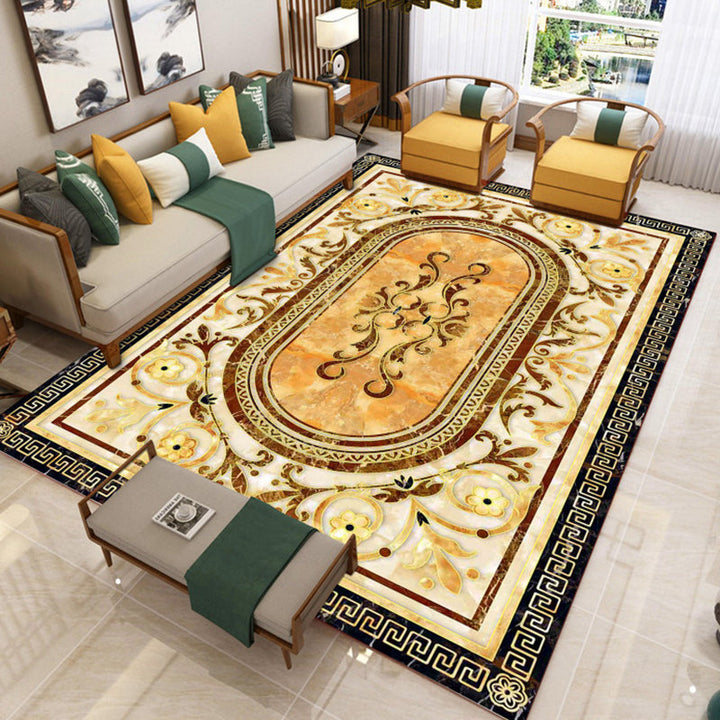 BowLift | Trendy Living Room Rug Colorful Flower Printed Area Rug Synthetic Non-Slip Back Stain Resistant Indoor Rug