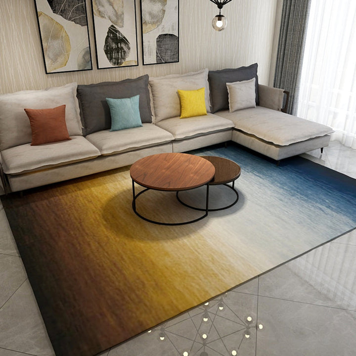 Scandinavian living room rug Multicolored checkered pattern Printed rug Polyester Non-slip Pet-friendly rug | Bowlift