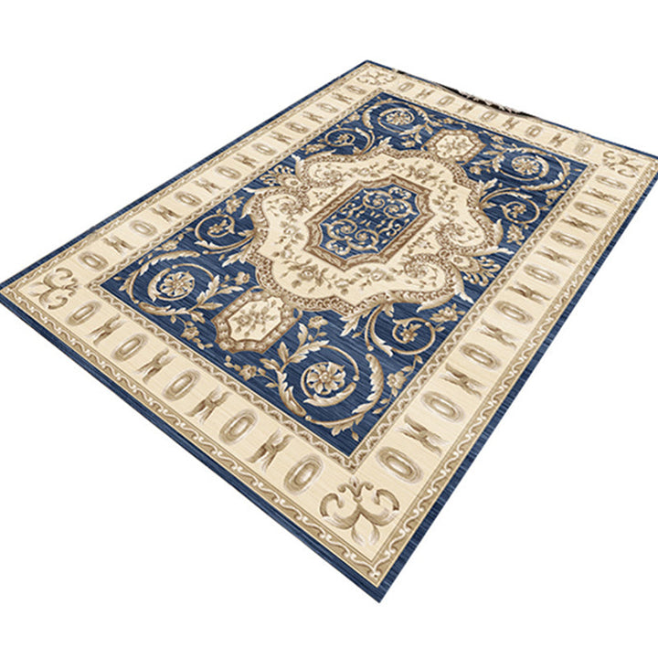BowLift | Multicolor Modern Rug Polyester Floral Print Area Rug Non-Slip Backing Stain Resistant Indoor Rug for the Living Room