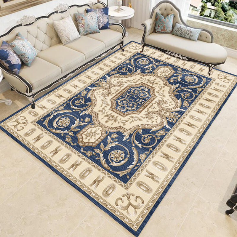 BowLift | Multicolor Modern Rug Polyester Floral Print Area Rug Non-Slip Backing Stain Resistant Indoor Rug for the Living Room