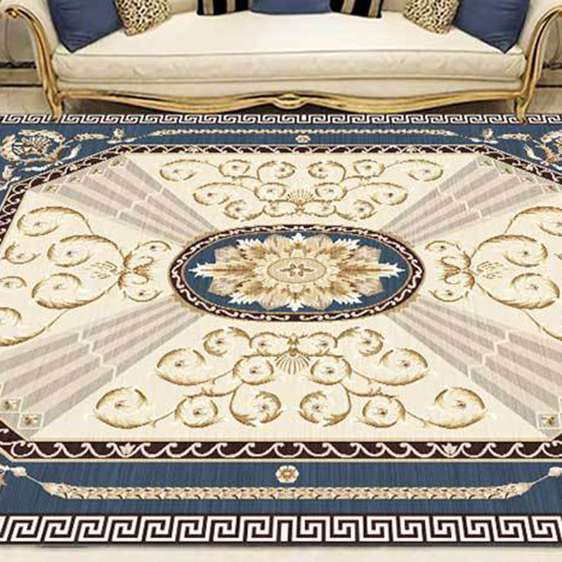 BowLift | Multicolor Modern Rug Polyester Floral Print Area Rug Non-Slip Backing Stain Resistant Indoor Rug for the Living Room
