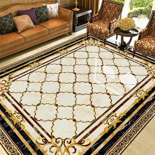 BowLift | Multicolored Novelty Rug Cotton Blend Plaid Pattern Area Rug Non-Slip Pet Friendly Carpet for the Living Room