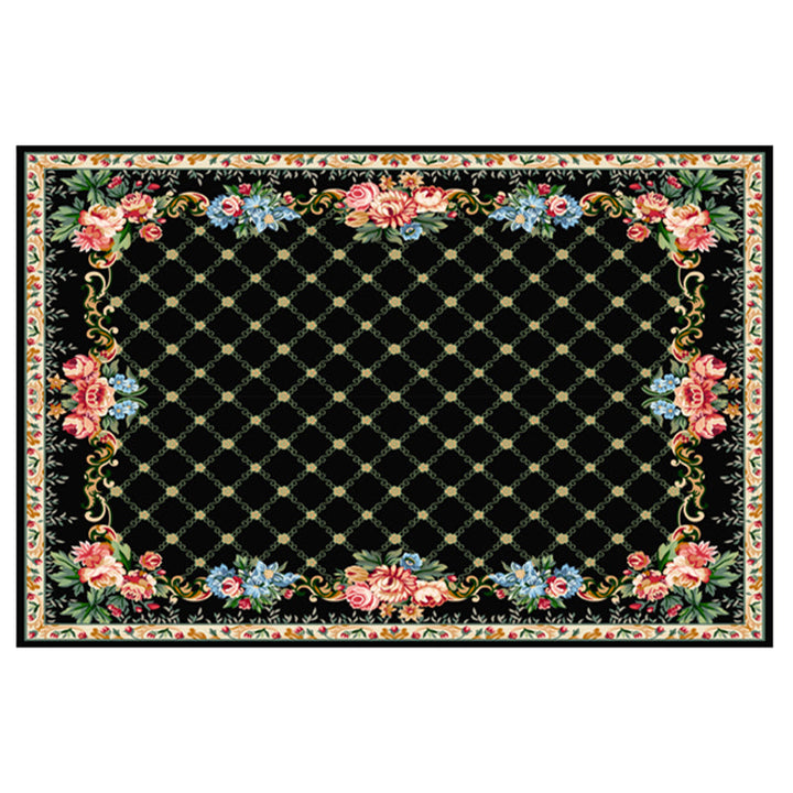 BowLift | Multicolored Novelty Rug Cotton Blend Plaid Pattern Area Rug Non-Slip Pet Friendly Carpet for the Living Room