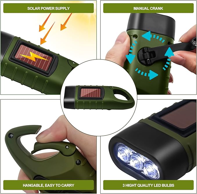 BrightTrail Solar-Crank-LED-Flashlight | Bowlift