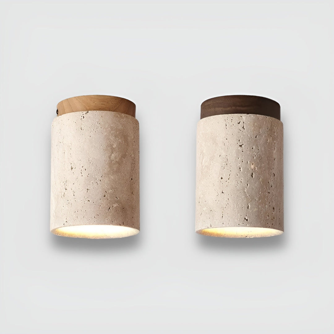 BowLift | ZenElegance Wabi Sabi Luxury Ceiling Lighting - Natural Travertine LED