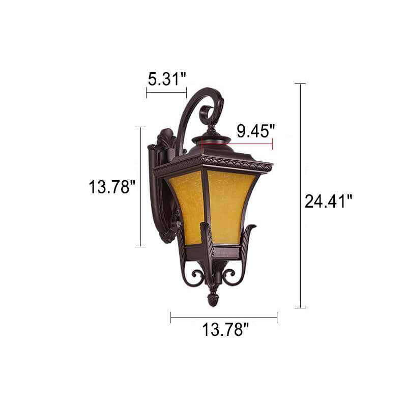European-style Retro Aluminum Waterproof Outdoor 1-Light Wall Sconce Lamp | Bowlift