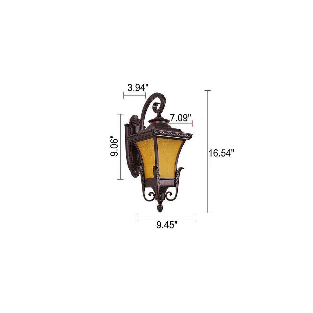 European-style Retro Aluminum Waterproof Outdoor 1-Light Wall Sconce Lamp | Bowlift