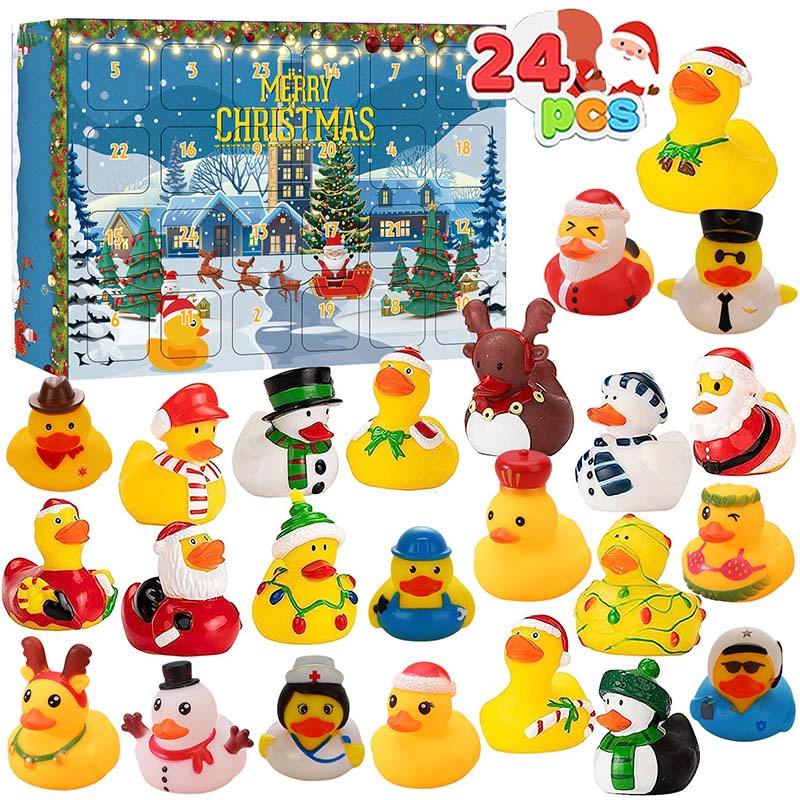 BowLift | 24 Pcs Countdown Christmas Rubber Ducks Advent Calendar