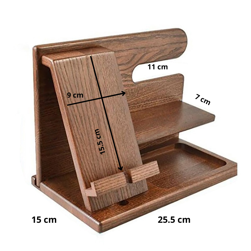 WoodDock – Stylish Wooden Organizer for Devices Bowlift