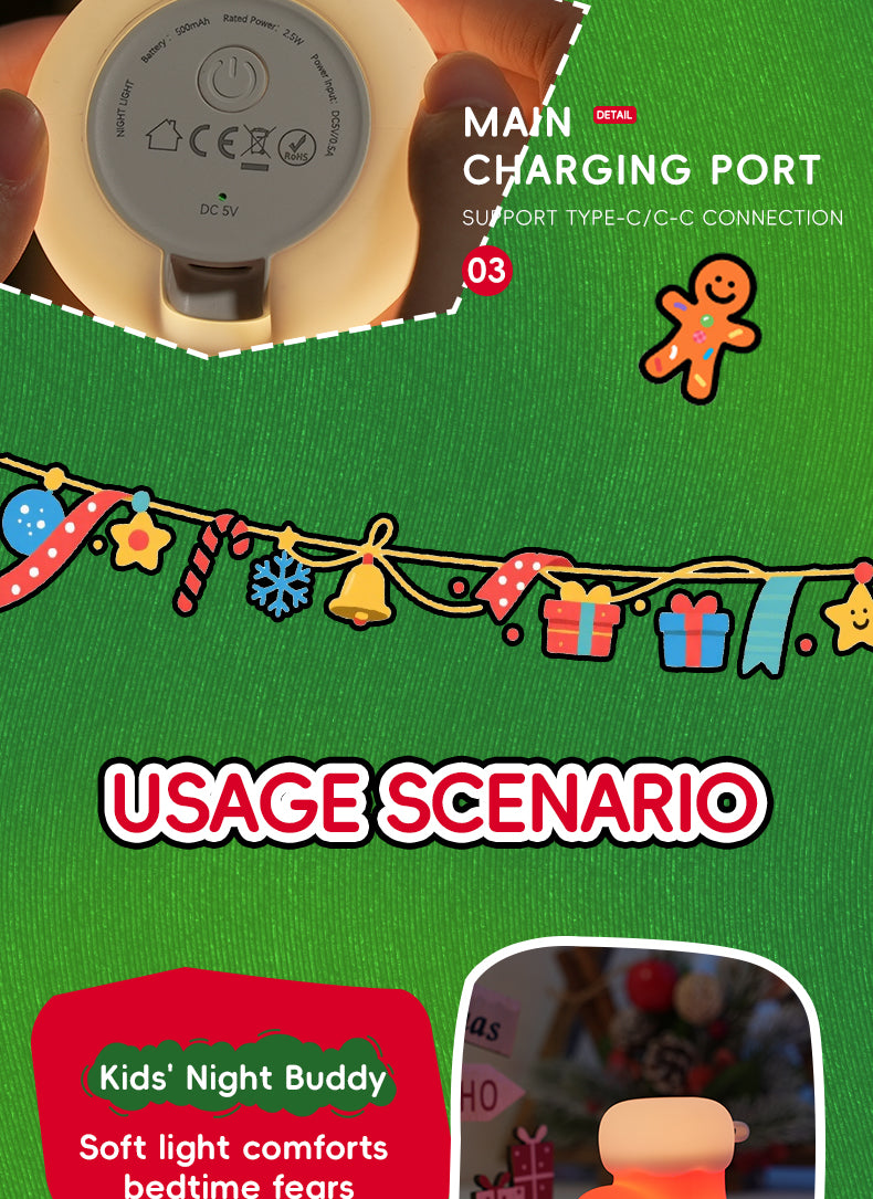 Creative Holiday Silicone Snowman Night Light