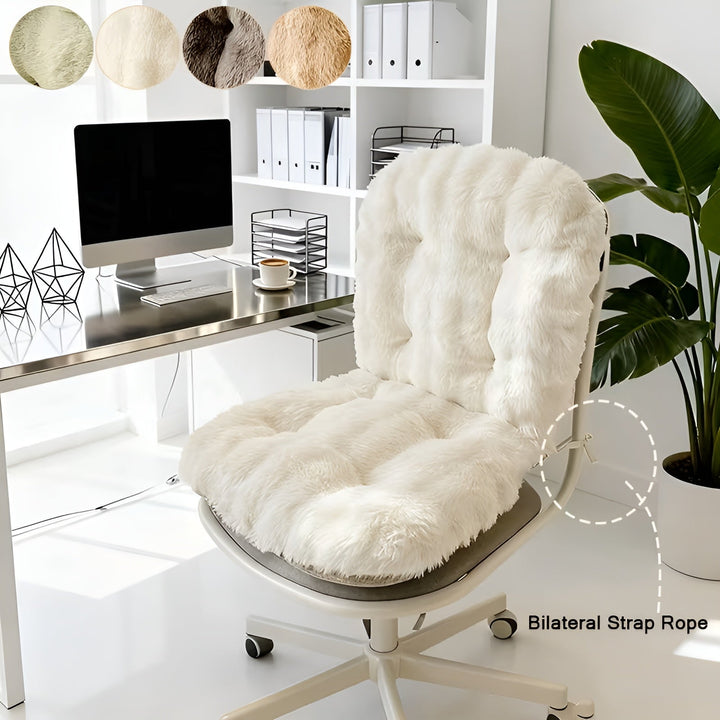 Soft seat cushion made of faux fur – Extra thick & cuddly | Perfect for chair and sofa | Bowlift
