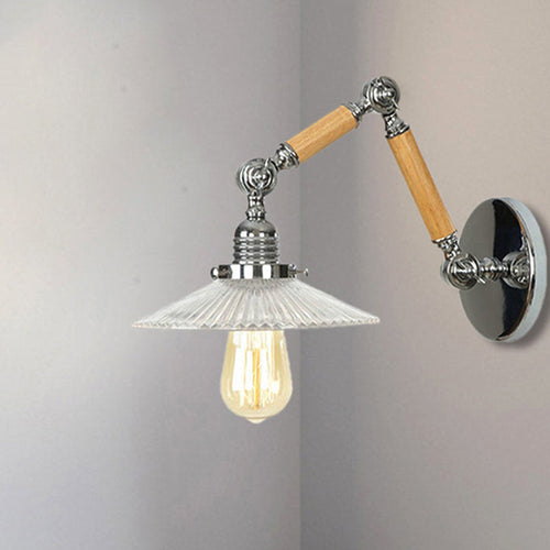 BowLift | A light wall lamp with bowl shade ribbed glass vintage study wall light with 8