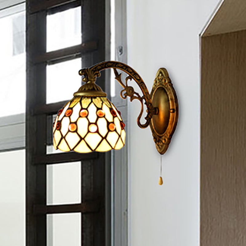 BowLift | Vintage Dome Wall Lamp Combined Glass One Light Mini Wall Lamp in Brass