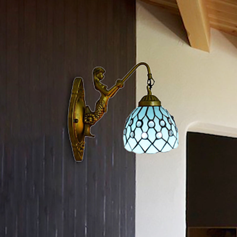BowLift | Vintage Dome Wall Lamp Combined Glass One Light Mini Wall Lamp in Brass