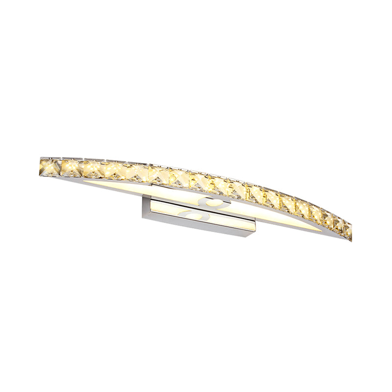 BowLift | Flared Vanity Lighting Modern Style Clear/Champagne Crystal 17"/21" W LED Wall Lamp, Warm/White Light