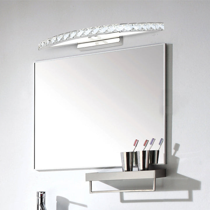 BowLift | Flared Vanity Lighting Modern Style Clear/Champagne Crystal 17"/21" W LED Wall Lamp, Warm/White Light