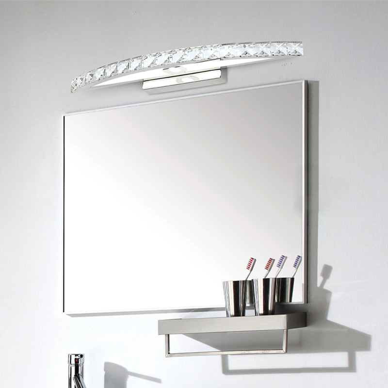 BowLift | Flared Vanity Lighting Modern Style Clear/Champagne Crystal 17"/21" W LED Wall Lamp, Warm/White Light