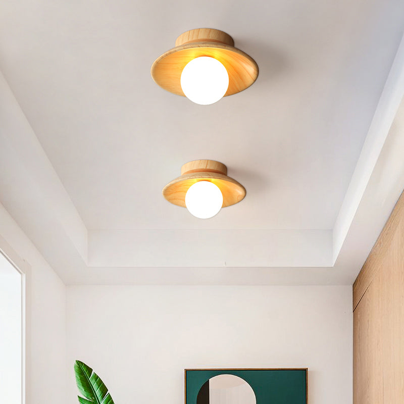 BowLift | TimberGlow Ceiling Lamp – Wood Modern Hall Lighting