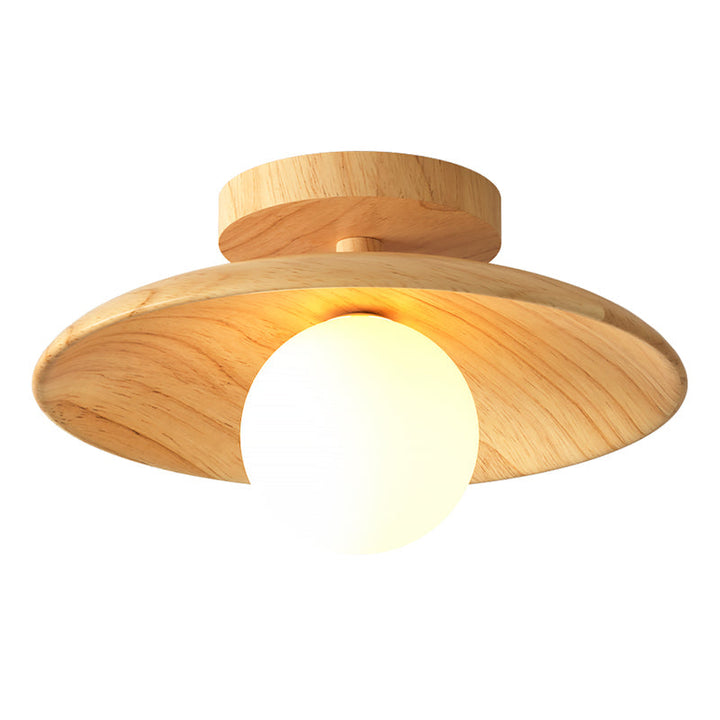 BowLift | TimberGlow Ceiling Lamp – Wood Modern Hall Lighting