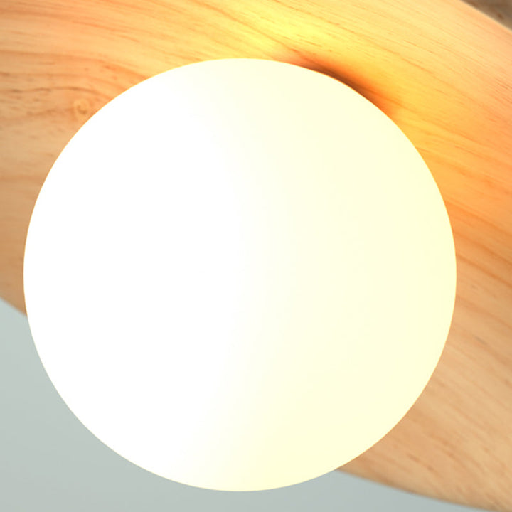 BowLift | TimberGlow Ceiling Lamp – Wood Modern Hall Lighting