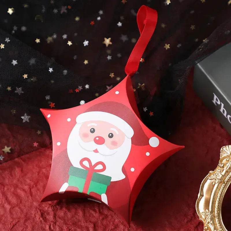 BowLift | Christmas Gift Boxes Santa Claus Candy Box Star Shape Merry Christmas Boxes Bags for Home New Year Xmas Decor Kids Gifts