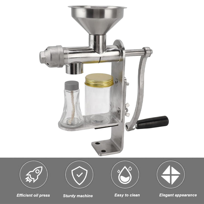 BowLift | Manual Oil Press Machine Household Stainless Steel Oil Extractor Machine for Nut Seed
