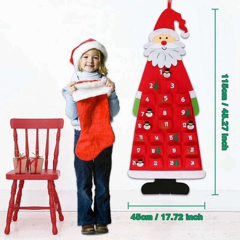 BowLift | Advent Calendar Fabric Christmas Hanging Pendant Santa Claus Felt Ornaments DIY Advent Calendars Christma Decoration Christmas