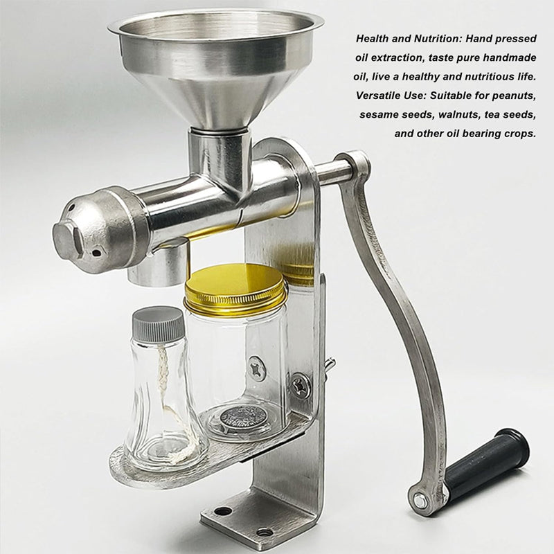 BowLift | Manual Oil Press Machine Household Stainless Steel Oil Extractor Machine for Nut Seed