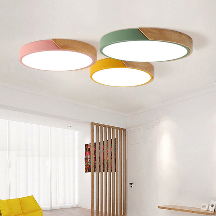 Modern LED Ceiling Lamp for Bedroom - Energy-Saving Acrylic and Metal Recessed Light, Various Colors | Bowlift