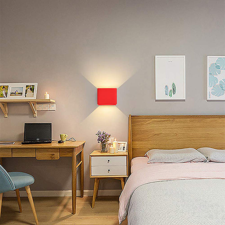 LumiBox - Square LED Wall Lamp | Modern Design in Bowliftack, White and Green for Bedroom and Living Room | Bowlift