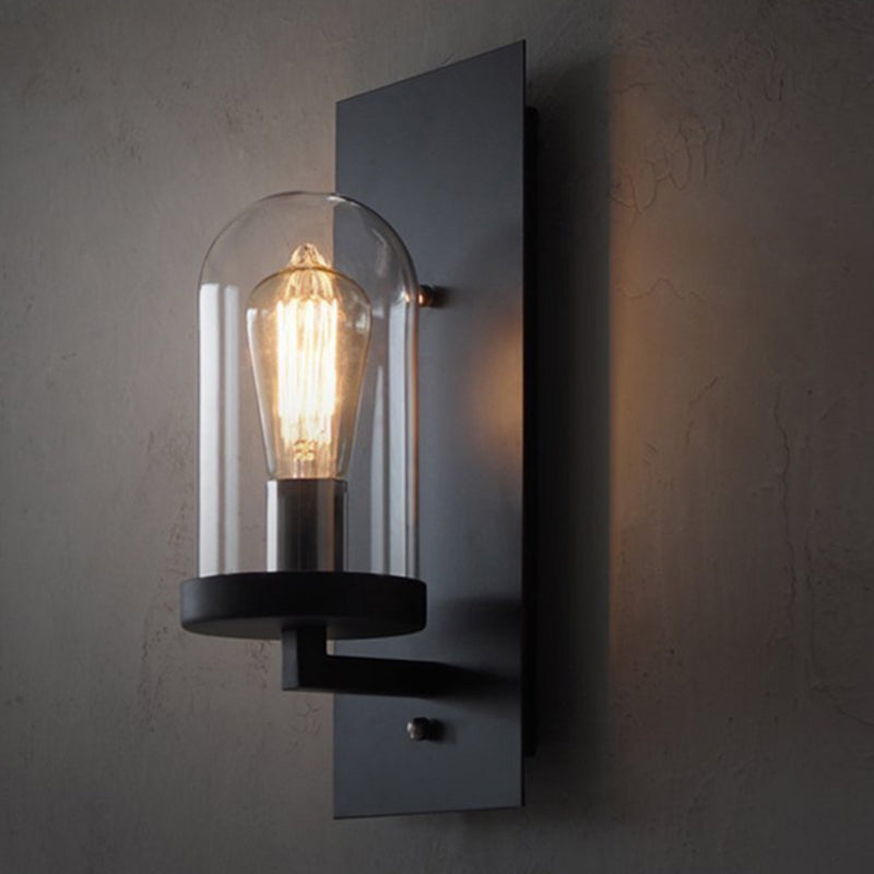 BowLift | Industrial metal wall lamp 1-head bar lamp with glass shade for bedroom living room