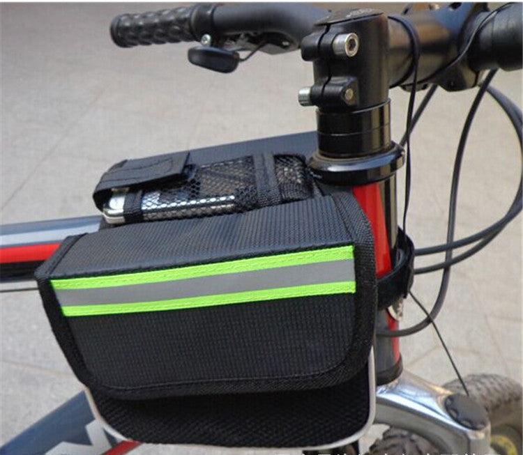 double pannier saddlebag with reflective safety strip and top handle Bowlift