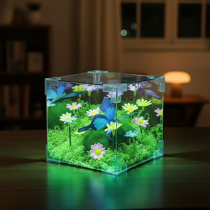 LED Butterfly Garden Cube Night Light Decor | Bowlift