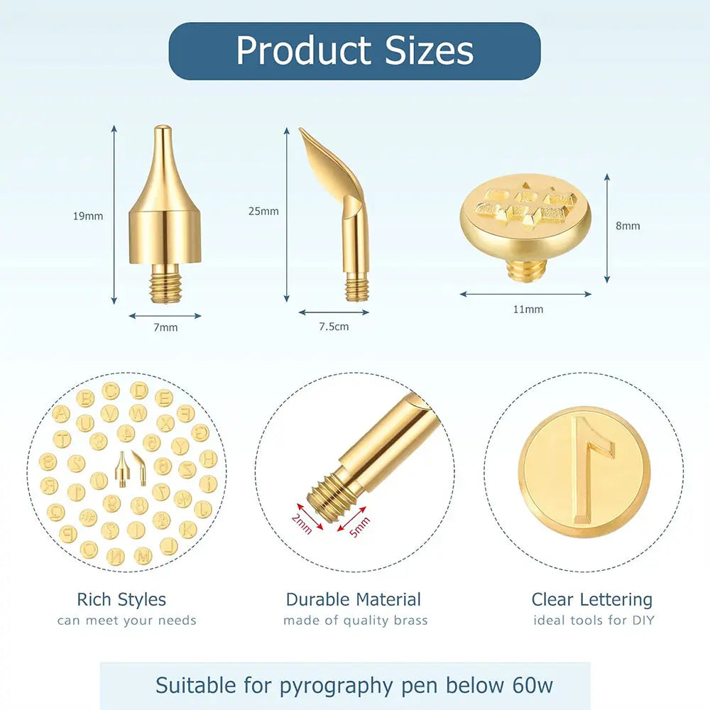 BowLift | 26/58-piece Letter Copper Embossing Set for DIY Wood and Leather Engraving