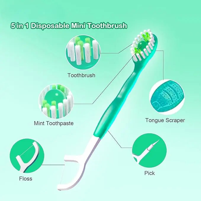 BowLift | 26 pieces 5-in-1 mini toothbrush set