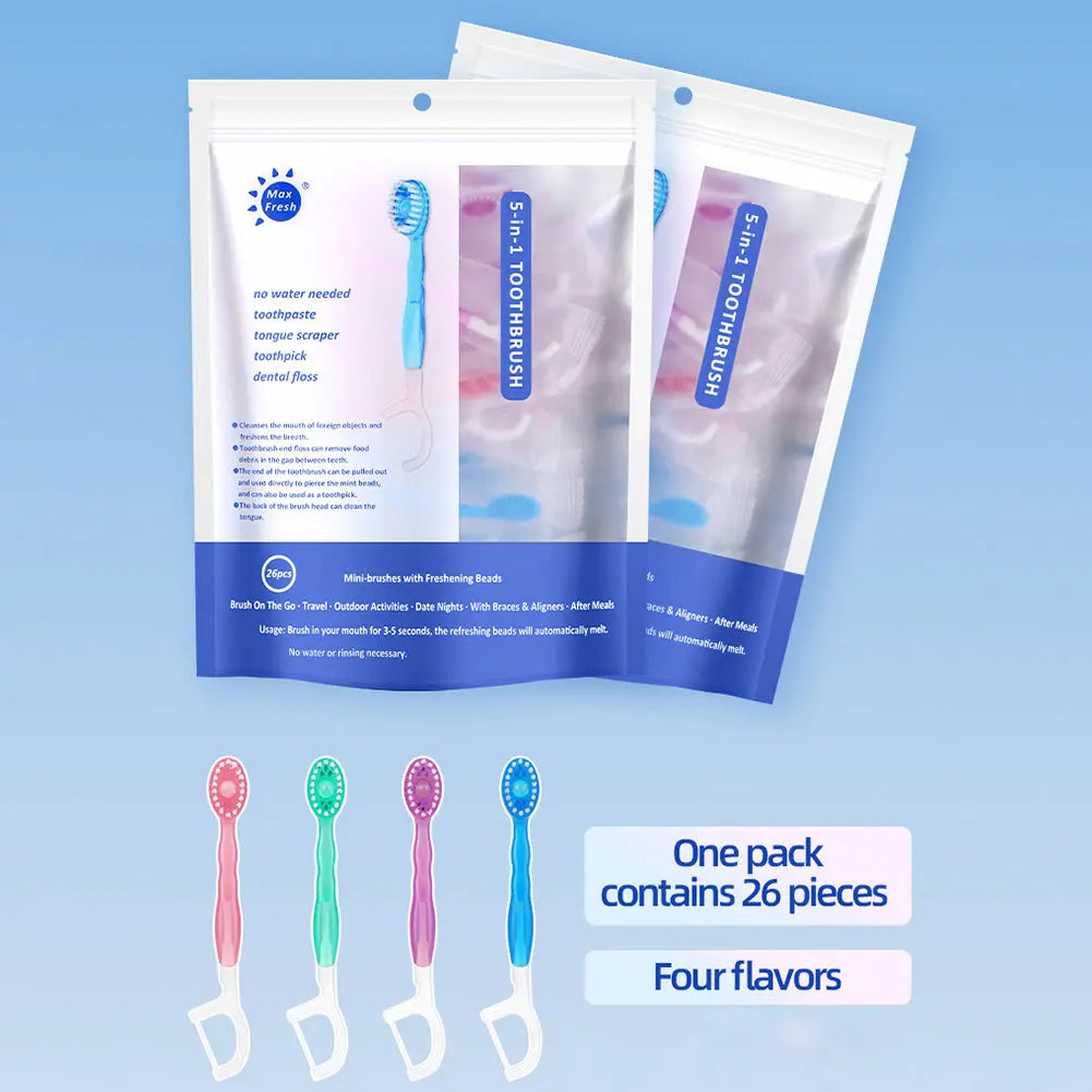 BowLift | 26 pieces 5-in-1 mini toothbrush set