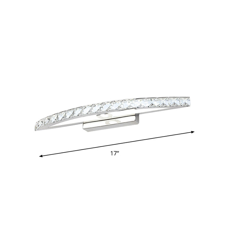 BowLift | Flared Vanity Lighting Modern Style Clear/Champagne Crystal 17"/21" W LED Wall Lamp, Warm/White Light