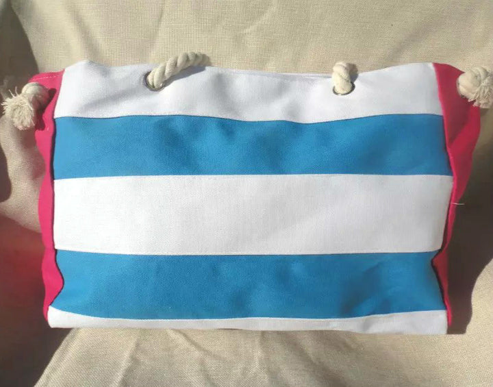 Shopping bag with maritime stripes and robust rope handles Bowlift