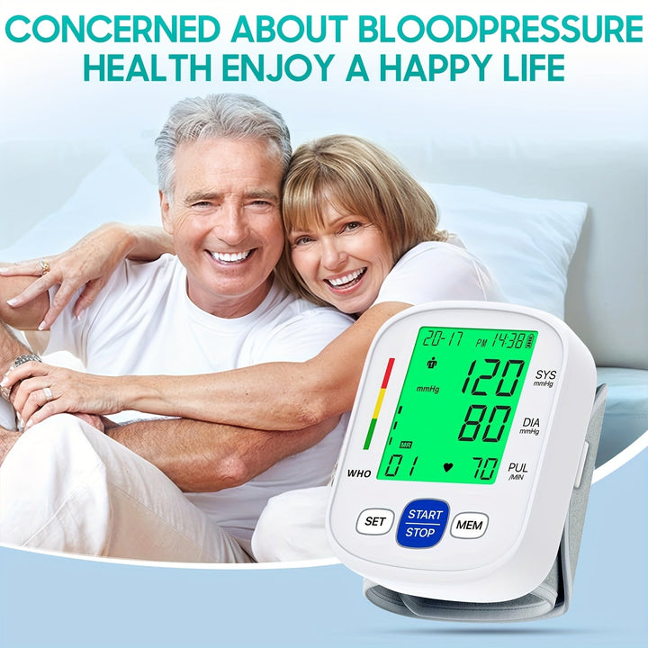 Wrist blood pressure monitor with illuminated display | Bowlift