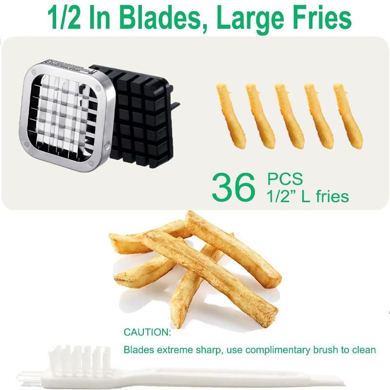 BowLift | Manual Potato Cutter with 1/2 Inch Blade Stainless Steel French Fry Cutter for Carrot Yam