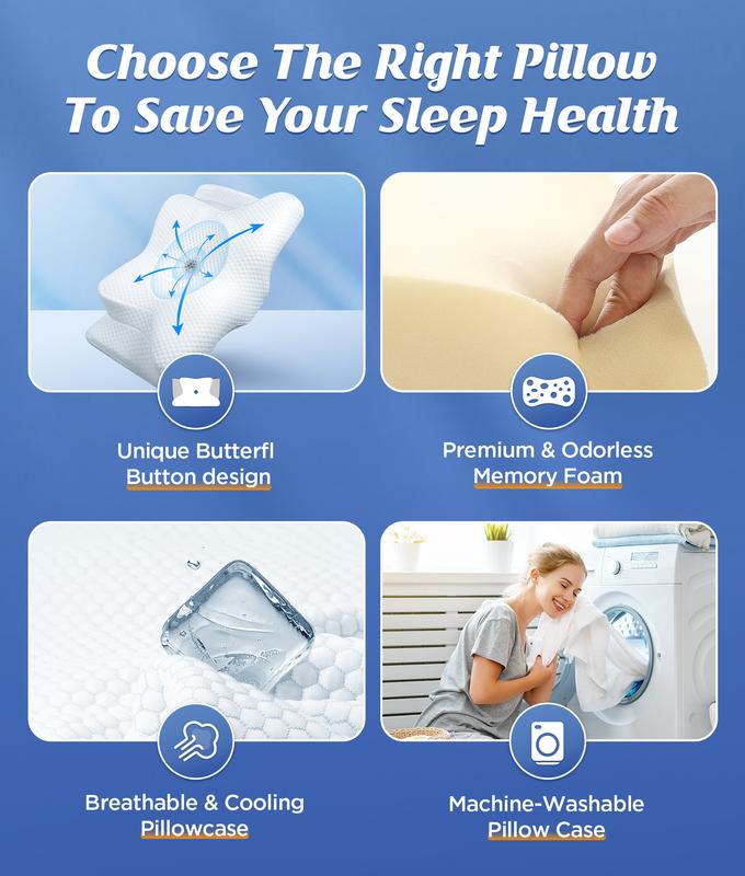 BowLift | Memory Foam Neck Pillow | Ergonomic Support for Neck Pain Relief at Home