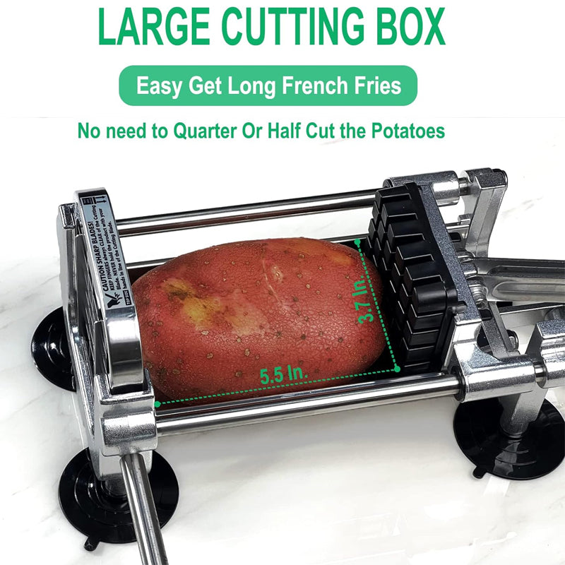 BowLift | Manual Potato Cutter with 1/2 Inch Blade Stainless Steel French Fry Cutter for Carrot Yam